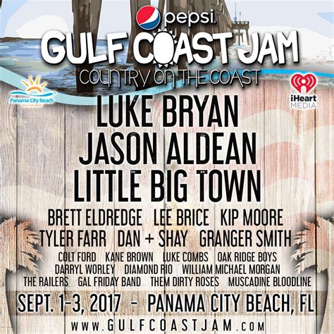 Pepsi gulf coast jam - Luke Bryan will headline one night of the 2017 Pepsi Gulf Coast Jam. David Becker/Getty Images Spring has only just begun, but buzz is building for this year’s summer festival season.